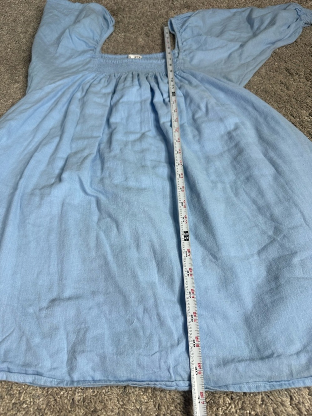 Apiece Apart Inacea Balloon Sleeve Dress XS sky blue organic cotton pockets - Picture 13 of 16